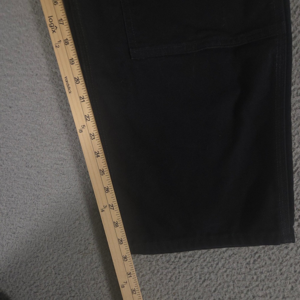 Carhartt Pants Mens 38x30 Black Loose Straight Washed Duck Double-Front Dungaree - Picture 3 of 15